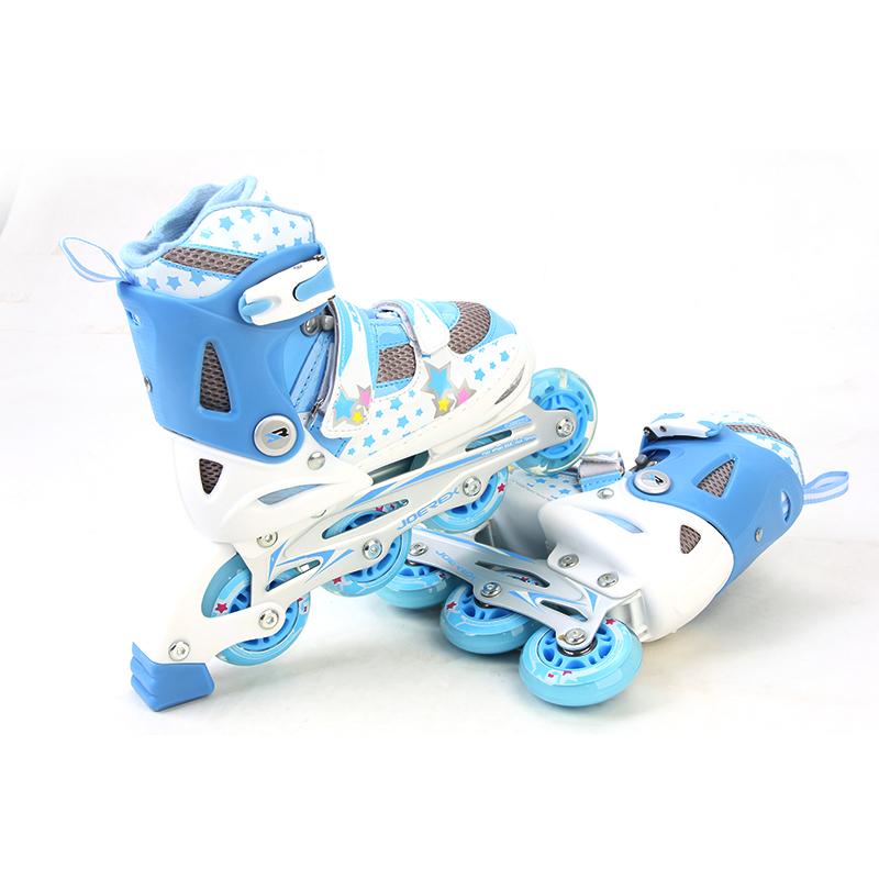 Inline Skating Set with Helmet, Elbow and Knee Brace for Kids - Blue