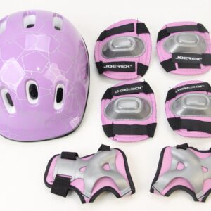 Inline Skating Set with Helmet, Elbow and Knee Brace for Kids - Purple