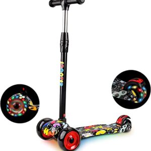 Παιδικο Πατινι Scooter SK-909 Με Φως Led στους Τροχους και Μουσικη - Black and Red