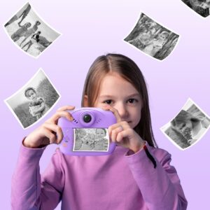 Unicorn Instant Παιδική Φωτογραφική Μηχανή με Οθόνη Θερμικής Εκτύπωσης Μωφ